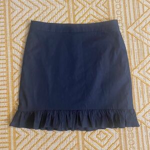 J.Crew Navy Ruffled Pencil Skirt | Size 6